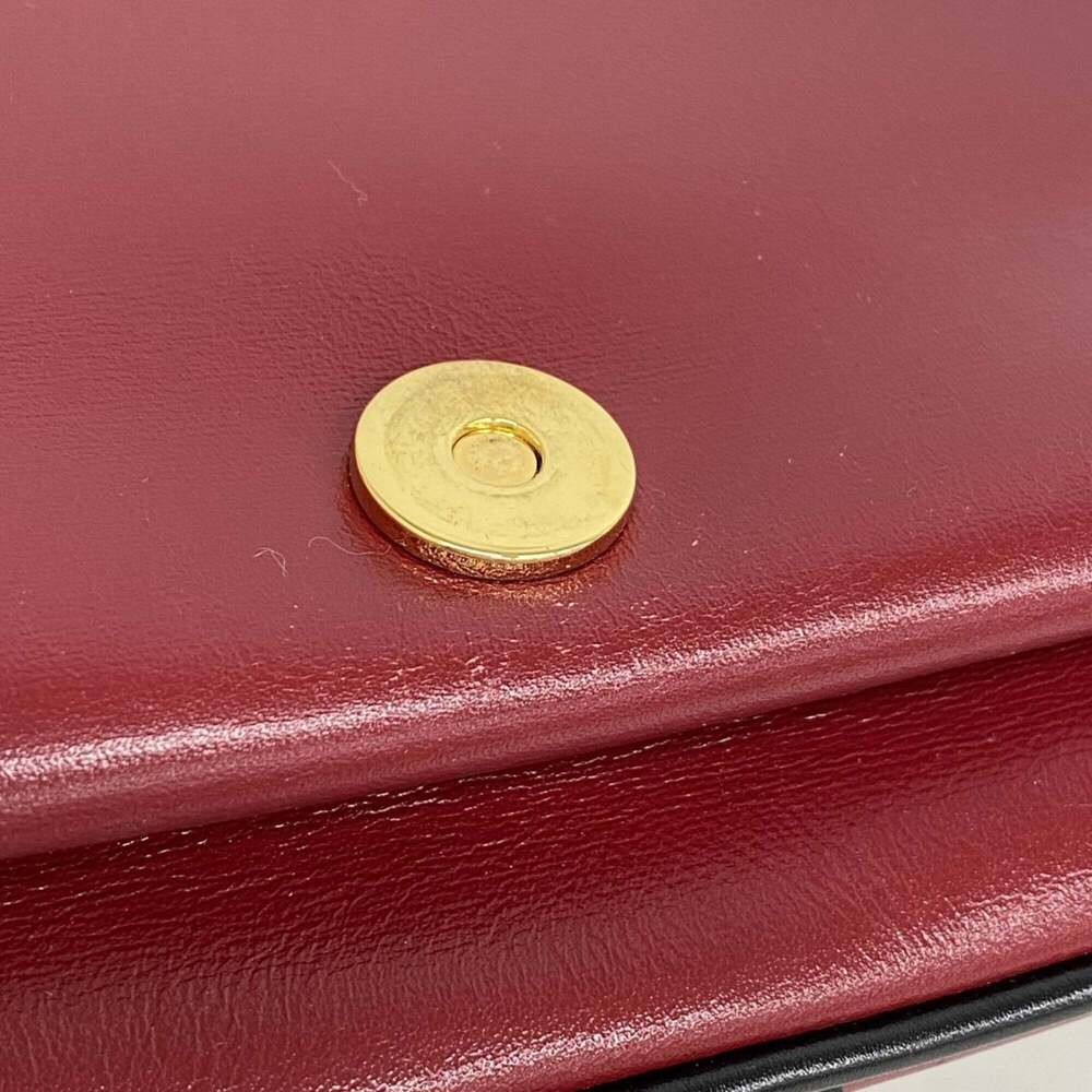 GUCCI Red Leather GG Marmont Shoulder Bag - Picture 11 of 12